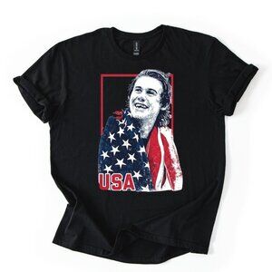 Jack Hughes USA Gold Hockey T-Shirt, Patriotic Hockey Fan Tee